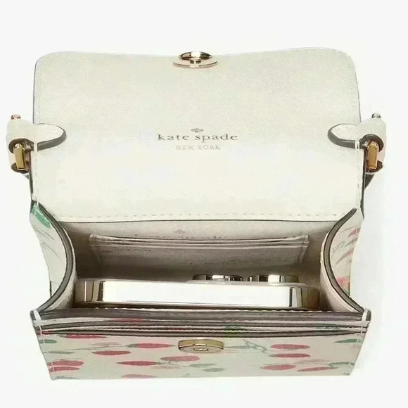 Kate Spade Purse Strawberry Vine North South Phone Crossbody - Picture 9 of 10